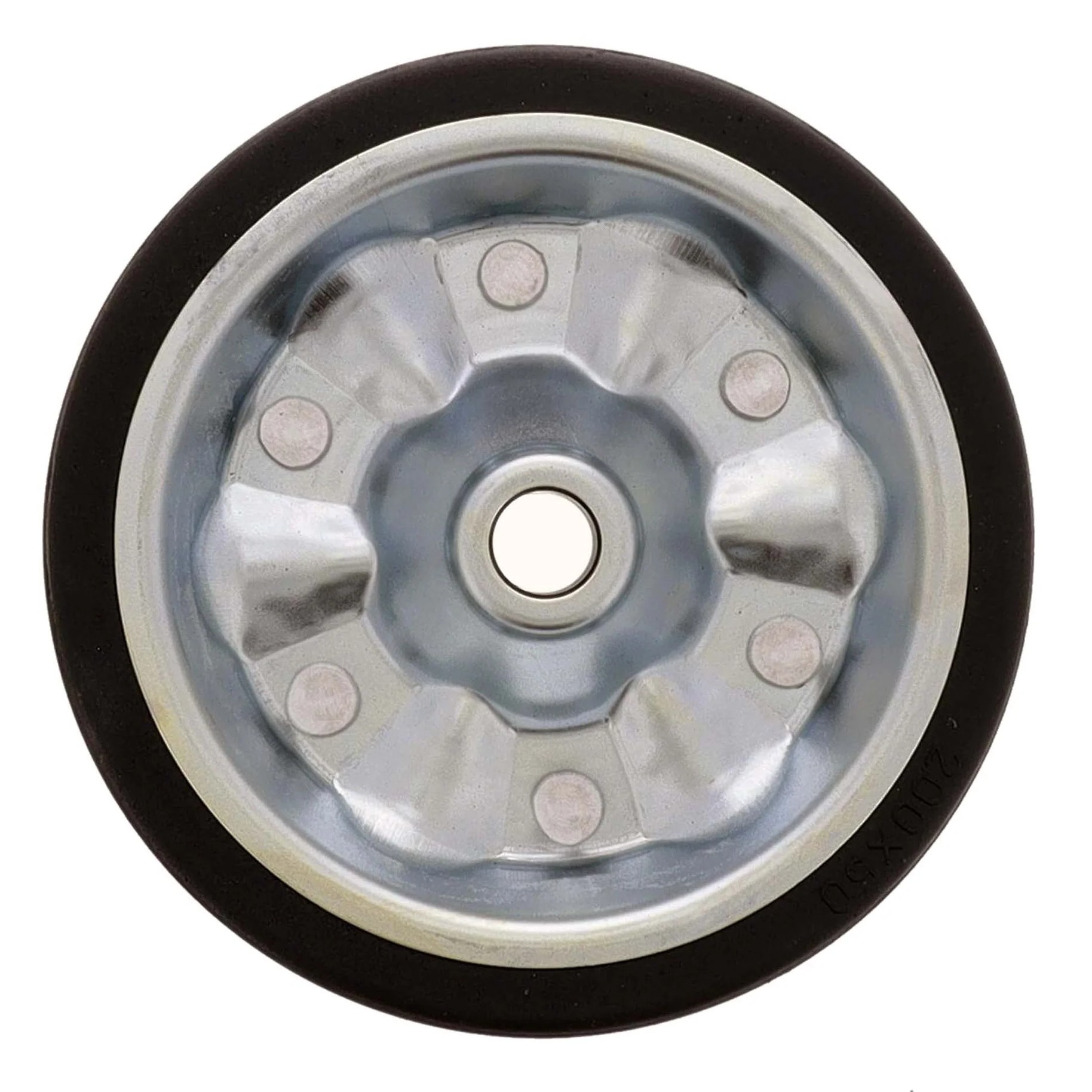 Stützrad/Ersatzrad für Trailer/Anhänger, Vollgummi auf Stahlfelge, 200mmx50mm, 20mmx64mm