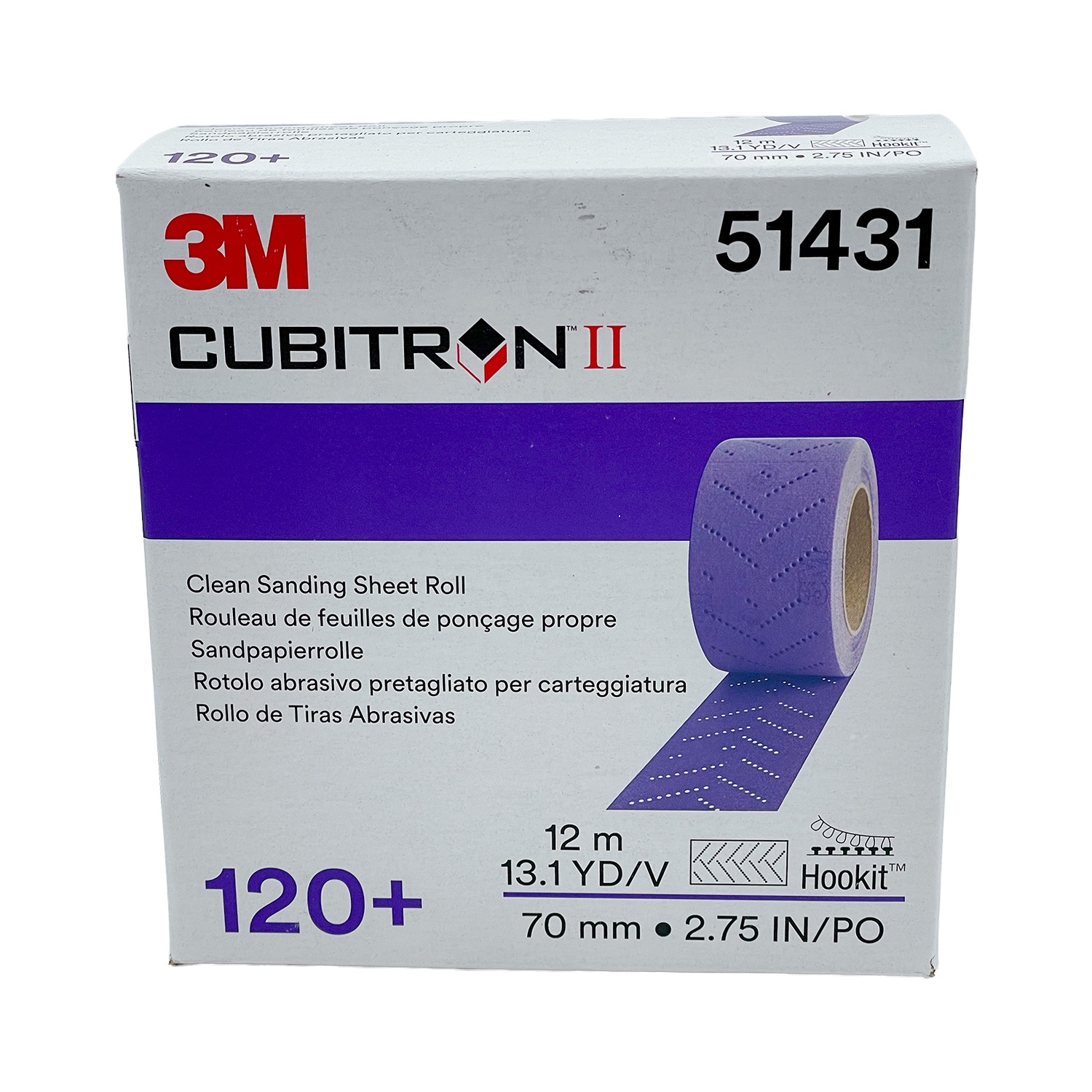 3M 51431 Schleifstreifen auf Rolle 737U P120 70 mm x 12m