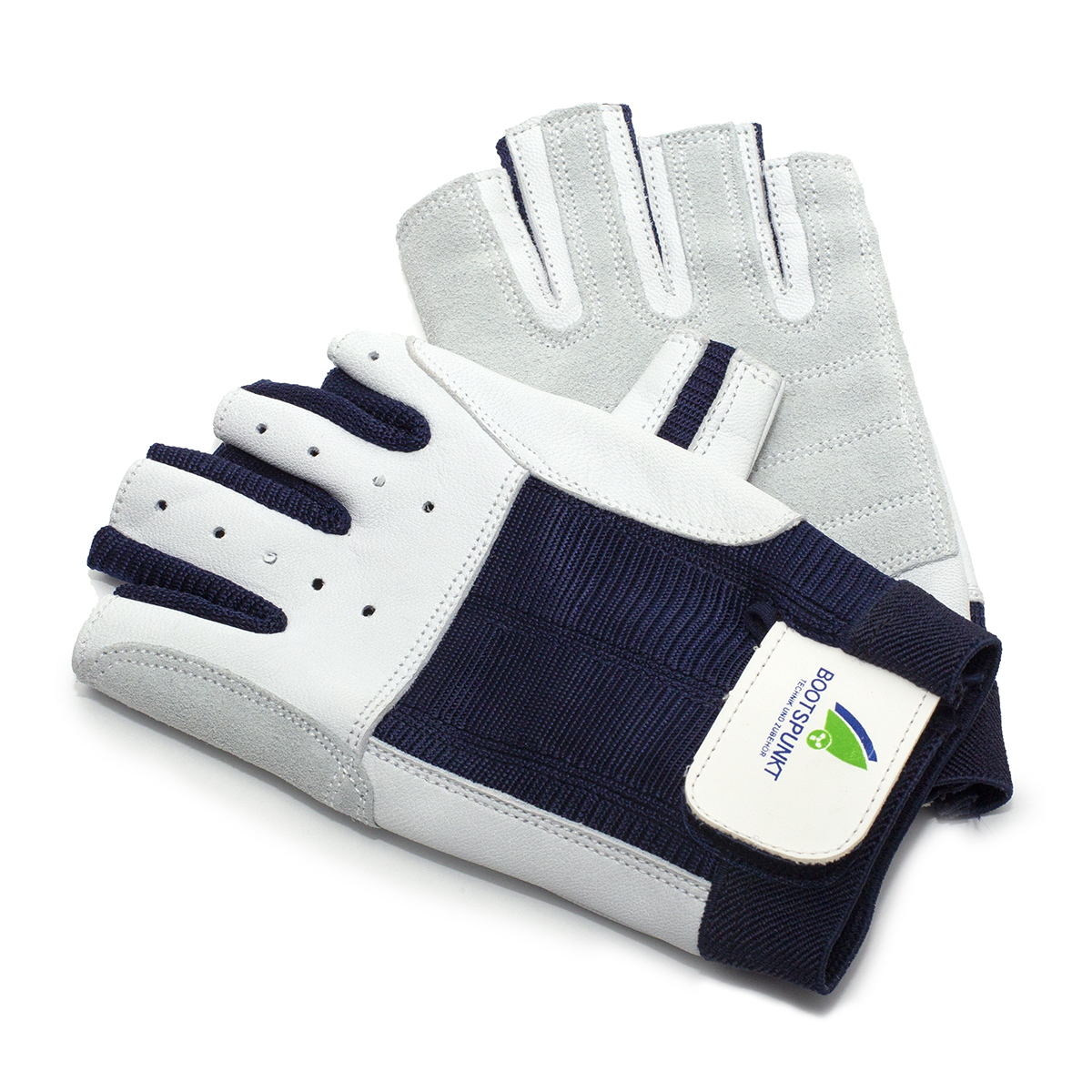 Segelhandschuhe "Bootspunkt" halbe Finger XS, Navy blau