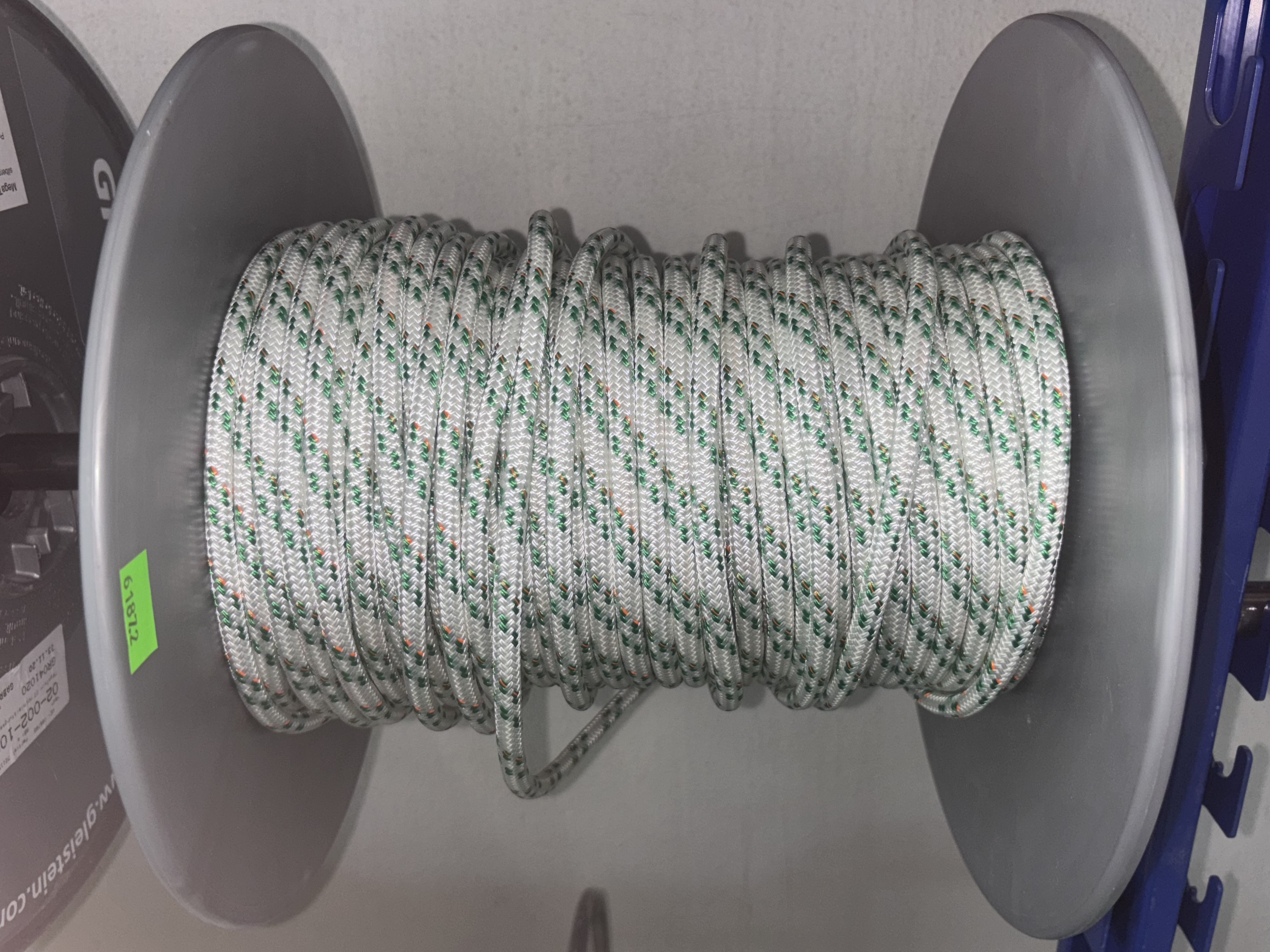 GLEISTEIN Dyneema Schot/Fall weiß mit grün - 8mm (GR030830)