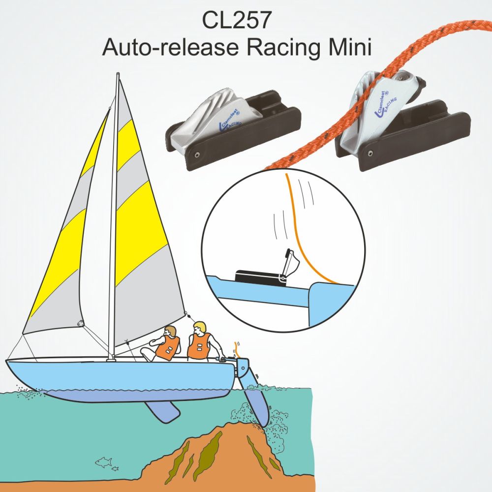 CLAMCLEAT CL257 AUTO-RELEASE Ruderklemme für Tauwerk 4-6mm