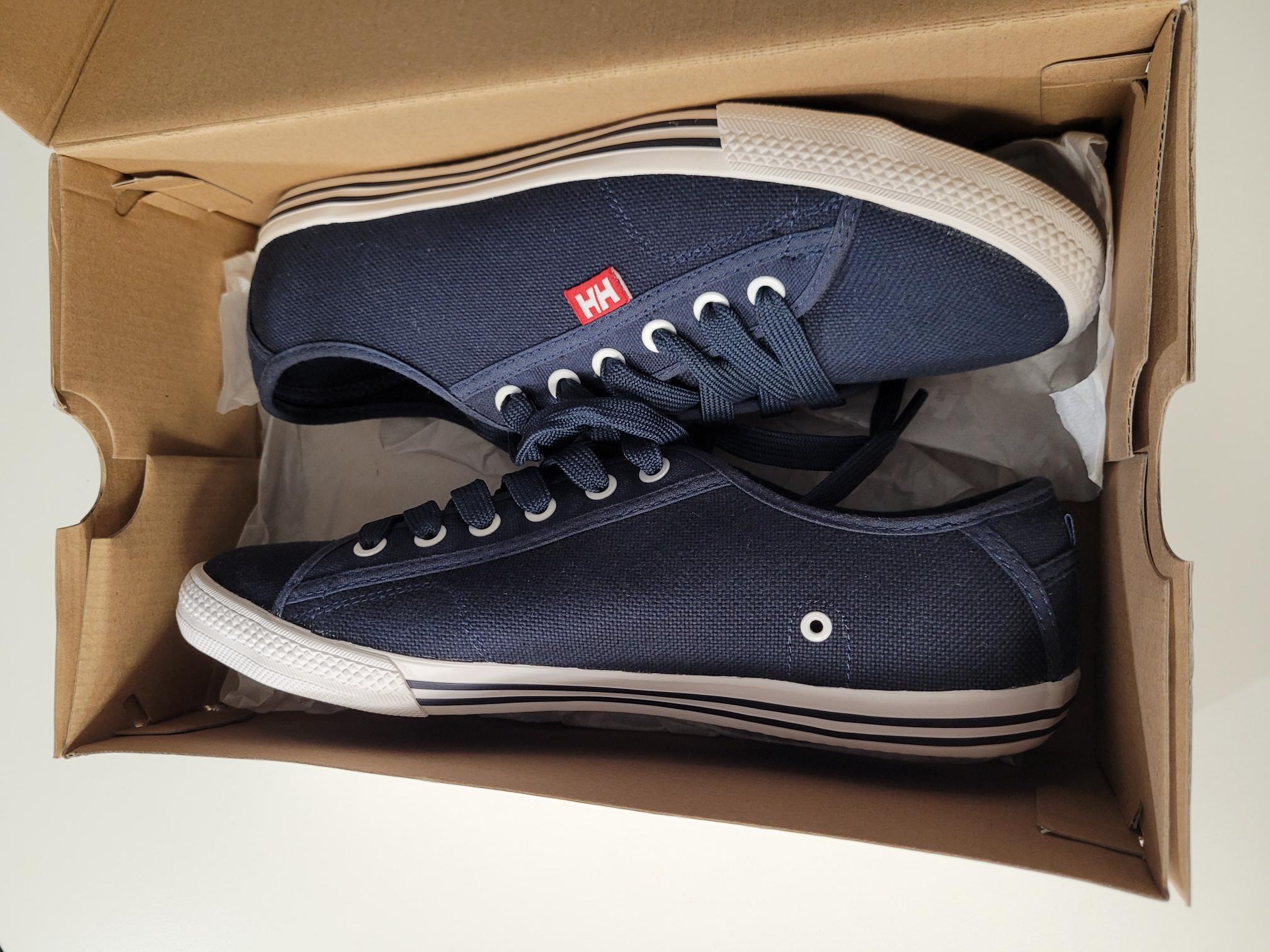 HELLY HANSEN Bootsschuhe Fjord Canvas, Gr. 46,5, Navyblau/Weiss, Obermaterial atmungsaktives und schnelltrocknendes Textil