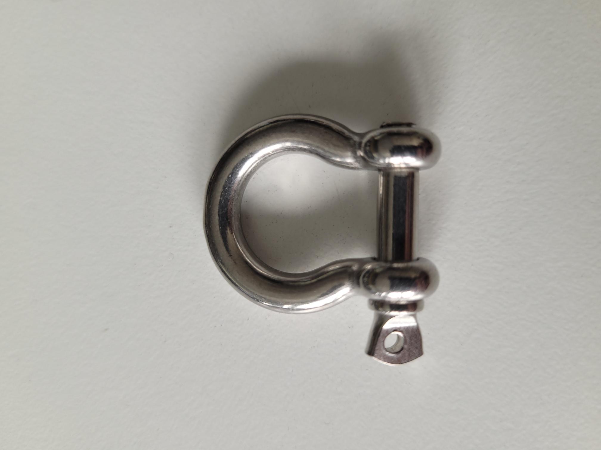 Edelstahlschäkel geschweift 5mm, Niro, Aughöhe 17,5mm