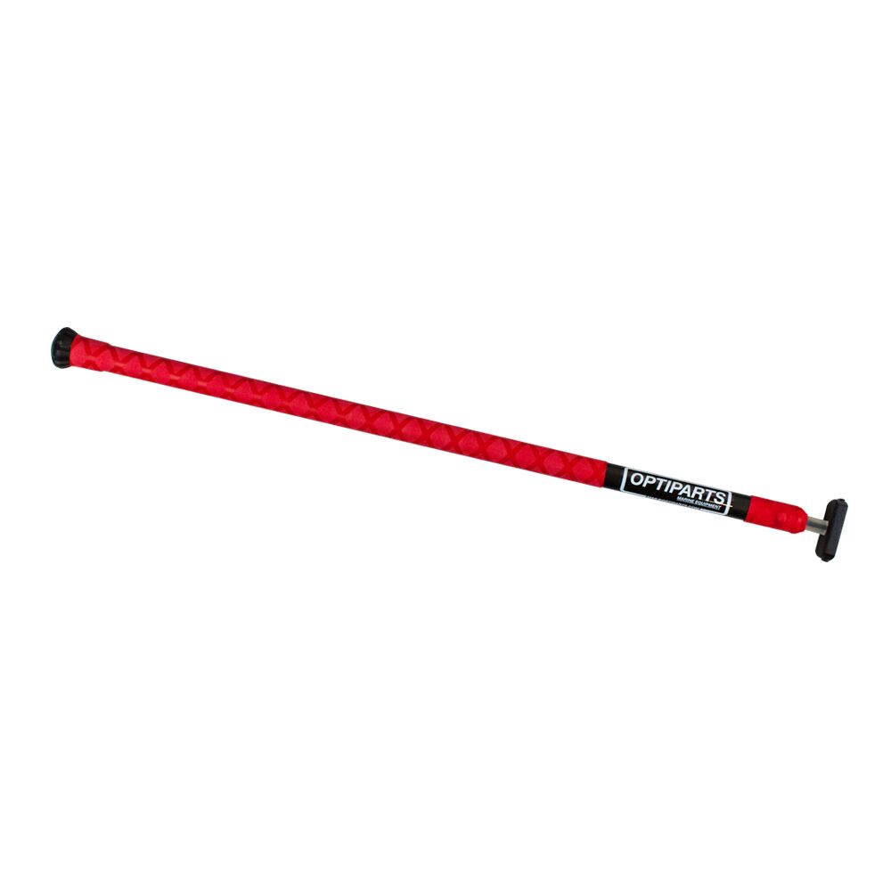 OPTIPARTS EX1145RD Optimist Pinnenausleger, 20mm, Aluminium, schwarz eloxiert, roter X-Grip Handgriff