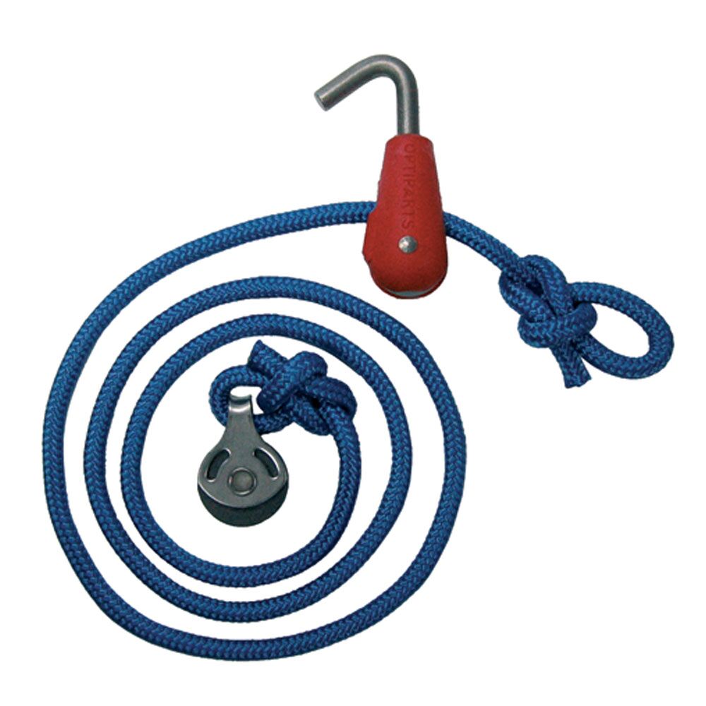 OPTIPARTS EX1342 Optimist Sprietfall komplett mit EX1332 und EX1340, Gleitlager, für einfache Regattariggs
