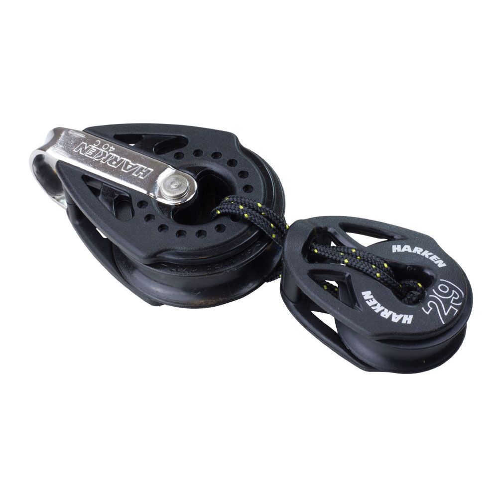 OPTIPARTS EX1319 Harken Carbo Block Kombination, 40/29 mm, kugelgelagert, für 4:1 Schotsysteme