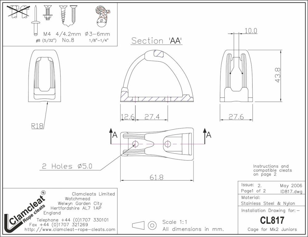 CLAMCLEAT CL817 Performance Bügel CAGE
